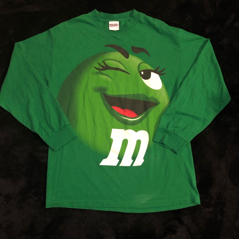 M&M'S Green Crewneck T-Shirt with Logo Tag